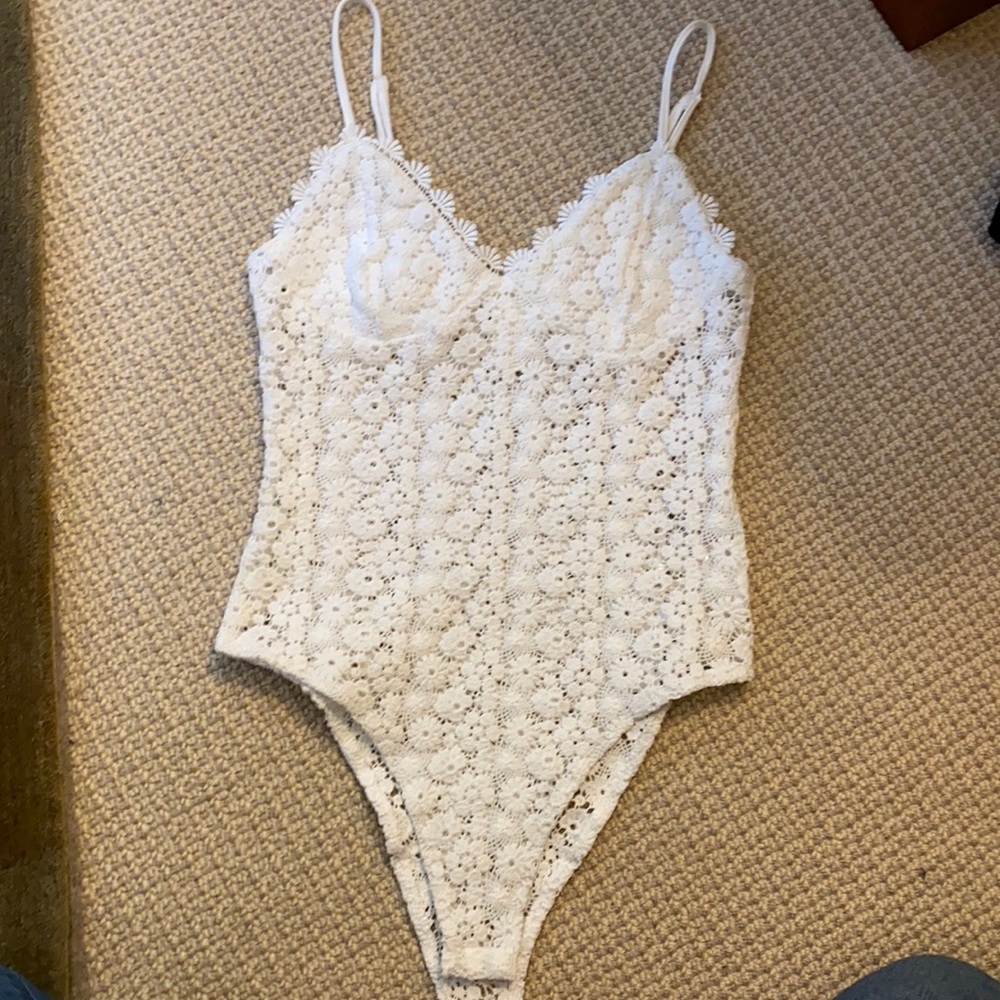 H&M White Lace Bodysuit